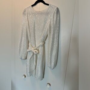 Jenny yoo Angie white sequin dress